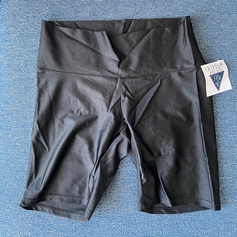 Freedom Rave Wear Black Biker Shorts